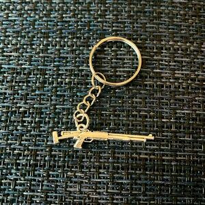 Miniature rifle gun silver keychain mens bro keychain military style new cool